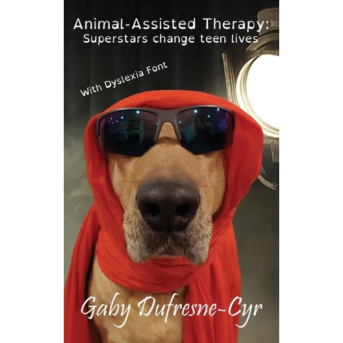 Hardcover book cover with a dog in red hooded sweatshirt and dark sunglasses