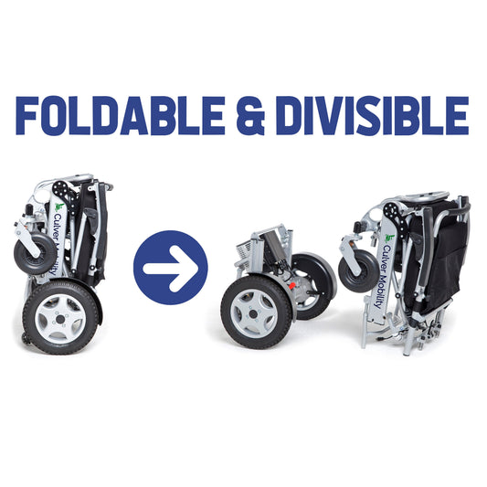 COBRA Folding Divisible Electric Wheelchair 300 Lb Capacity-500W- 14Miles