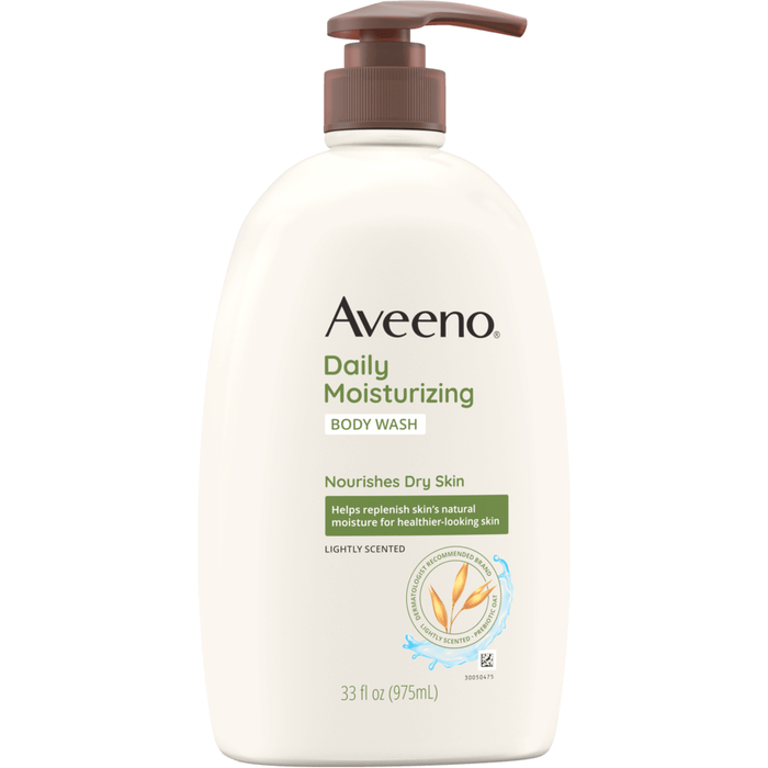 Aveeno daily moisturizing body wash pump bottle, lightly scented, 33 fl oz
