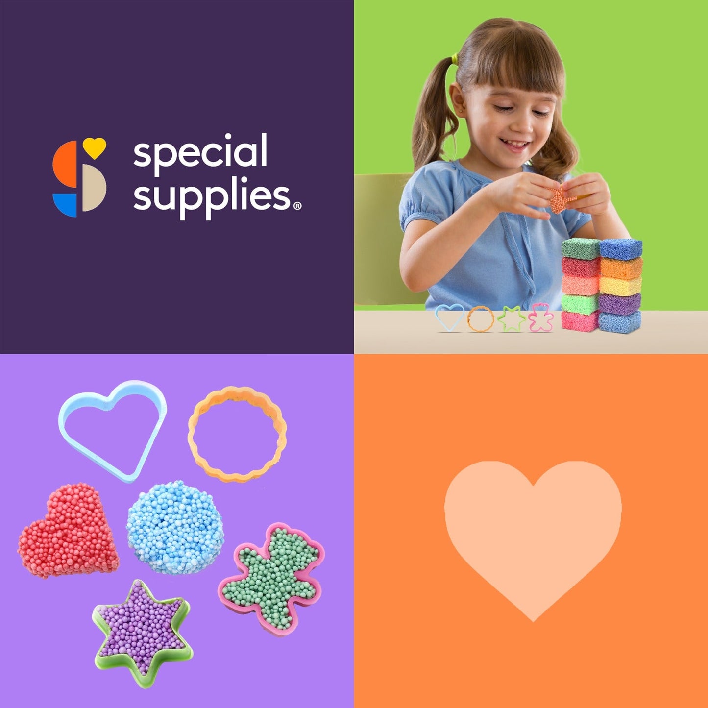 Fun Foam Modeling Foam Beads Play Kit ( 10 Blocks)- 4 Shapes