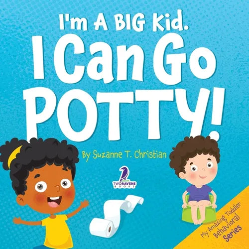 Toddler potty training book cover with two kids and I Can Go Potty text