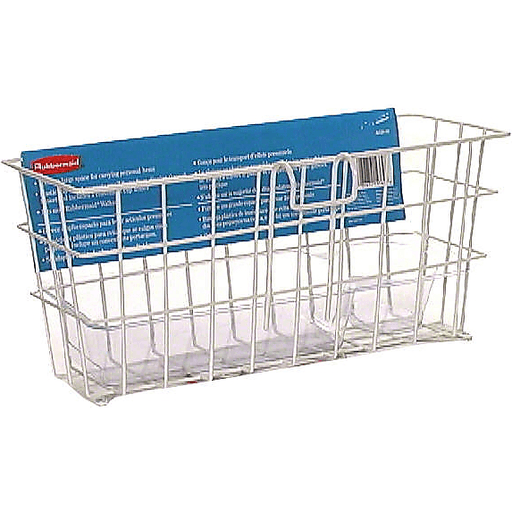 Snap-on walker basket, rectangular wire metal basket with front handle