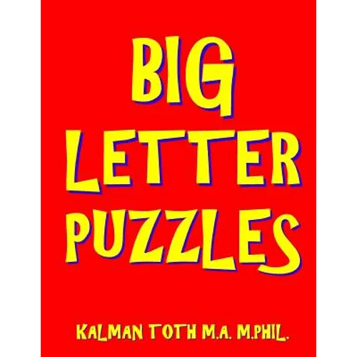 Paperback puzzle book with red cover and large yellow-blue 'Big Letter Puzzles' text