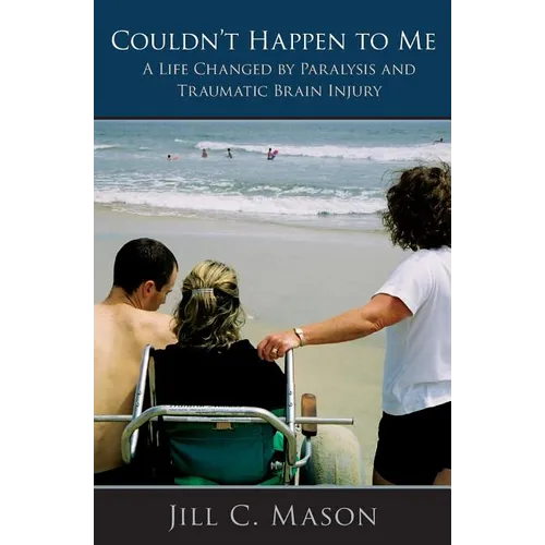 Paperback book cover: beach scene with wheelchair and 'Couldn’t Happen to Me' text