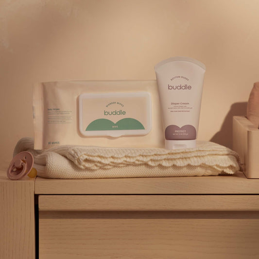 Baby wipes pack and diaper cream tube set