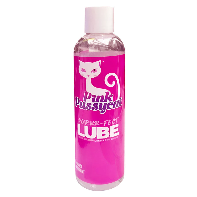 Pink Pussycat Purrr-fect Lube plastic bottle, 4 oz, white screw cap