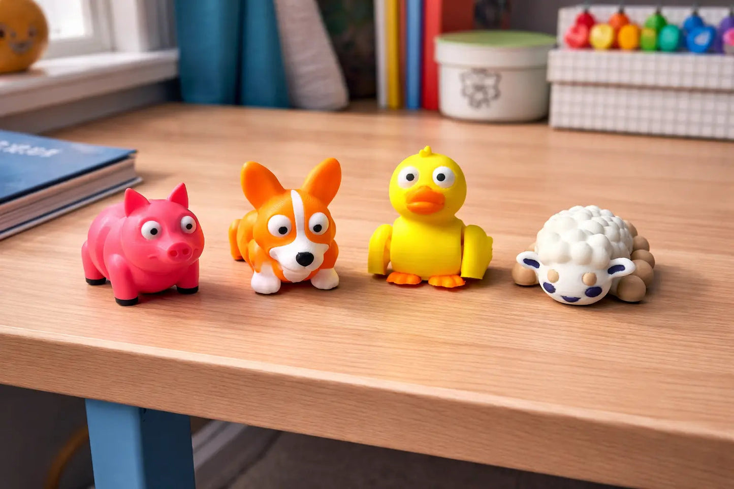 Farm Friends Articulated Fidget Pack — 4‑Piece 3D‑Printed Animal Fidget Toys Main Street Collective