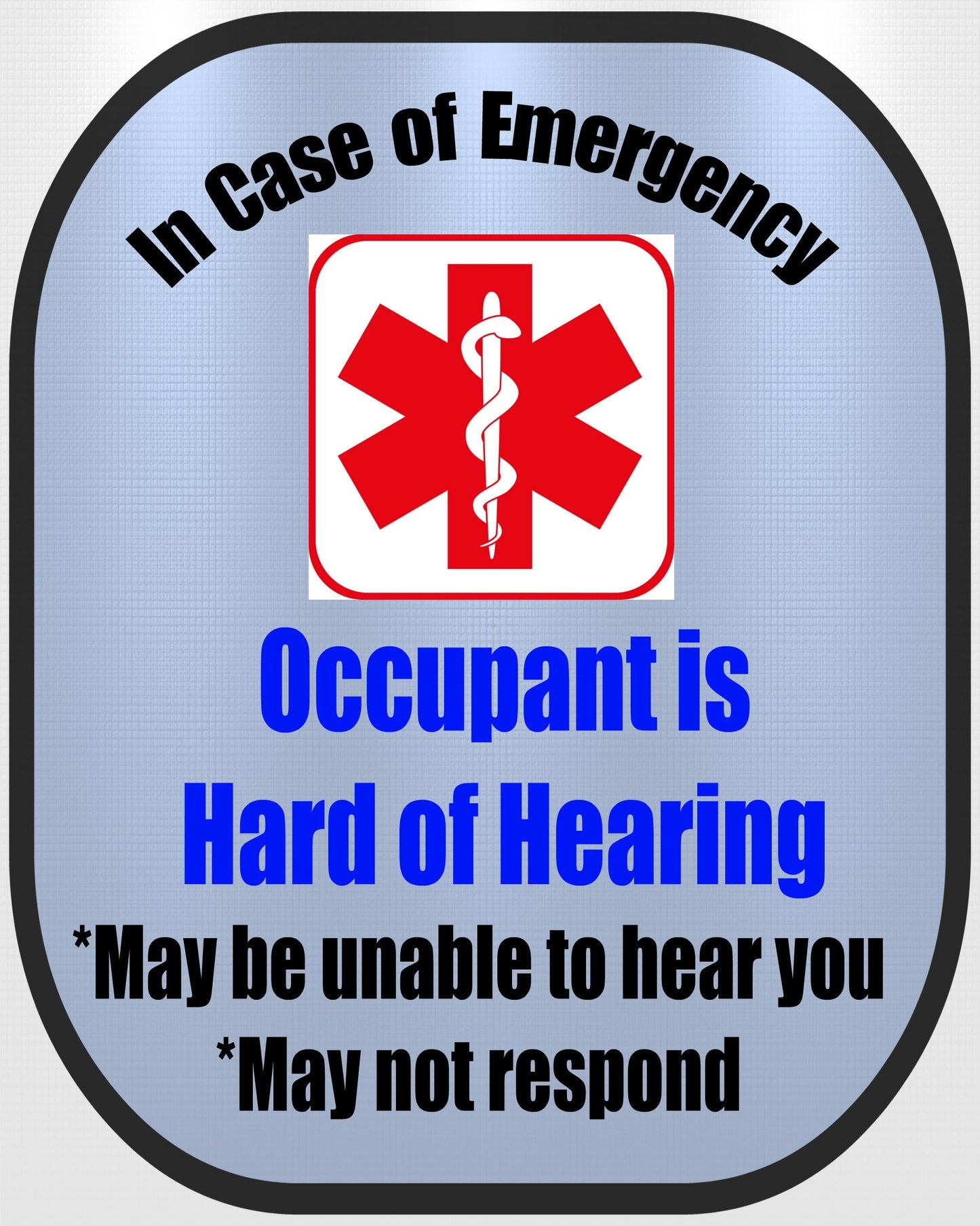 Hard of Hearing Decal Medical Alert Safety Sticker