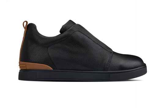 CALTO - J1931 - 2.6 Inches Taller (Black/Black Sole) - Slip-On Snoafers