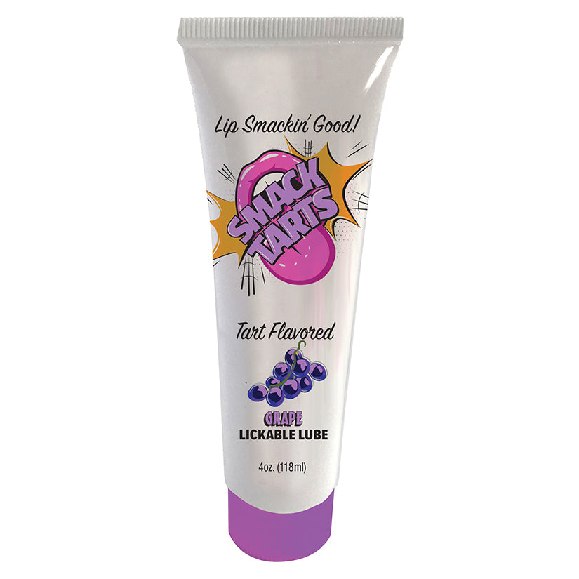Squeeze tube of grape tart flavored lickable lube, 4 oz (118 ml)