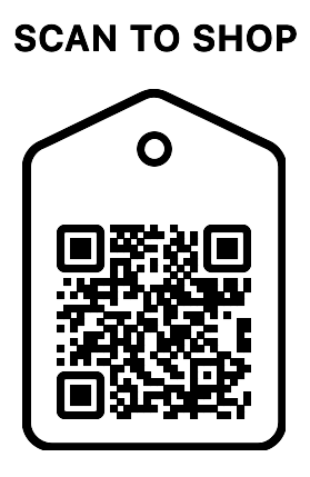 White tag with QR code label