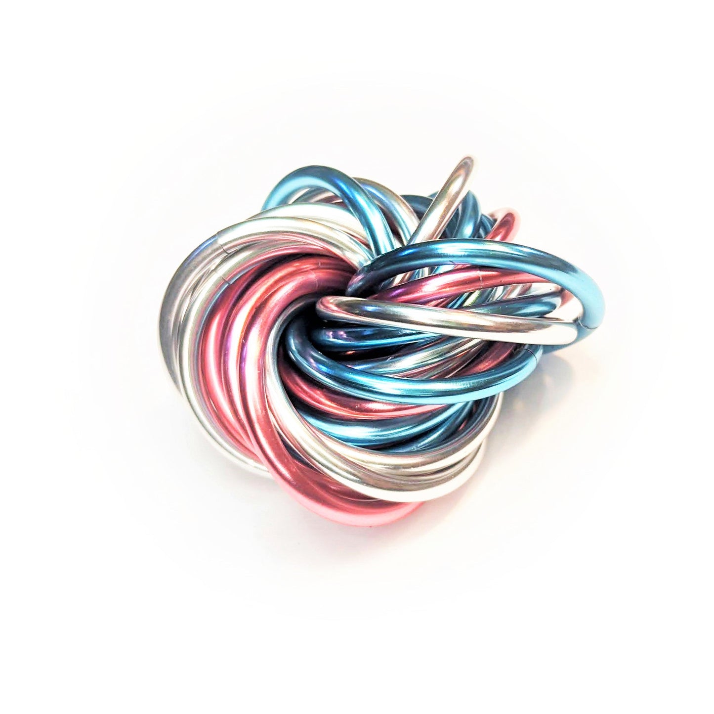 Möbii® MULTICOLOR Fidget Ball: Quiet Mobius ADHD Relaxing Stim Toy Tool for Home Travel Office or Desk Steel Lynx