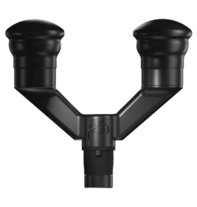 Black U-shaped dual massage head attachment with two capped ends