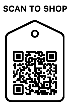 White product tag with QR code