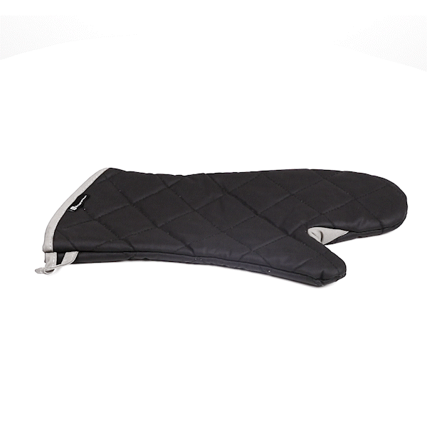 RW Threads Black Cotton Oven Mitt - Flame Retardant, with Thumb Guard - 17" x 8" x 1/2" - 1 count box