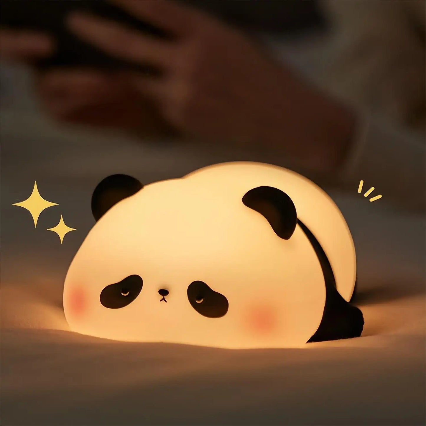 Cute Panda & Lion Silicone LED Night Light – USB Rechargeable Bedside Timer Lamp for Kids & Babies, Perfect Birthday Gift