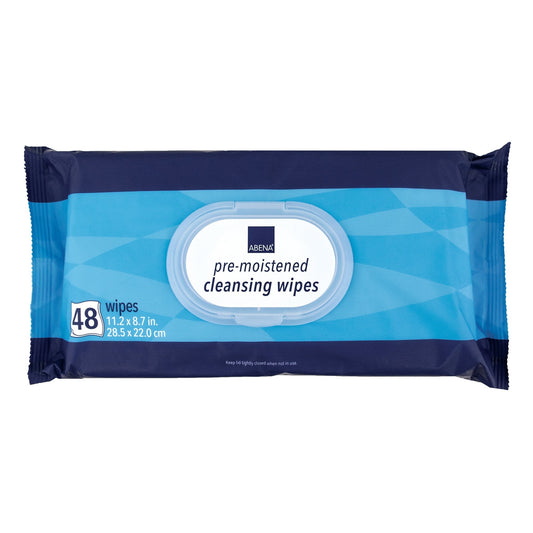 Pre-moistened cleansing wipes, 48-count pack, flip-top lid