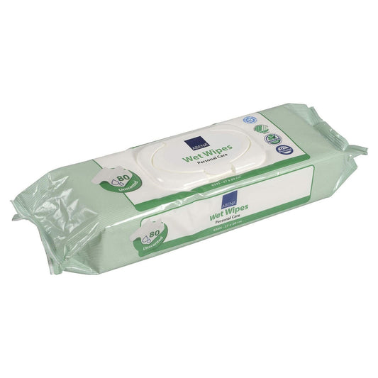 Wet Wipes 80-count unscented pack; sealed wipes pouch