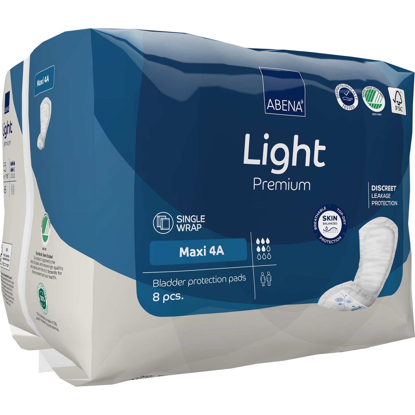 Light Maxi 4A bladder protection pads pack, single wrap, 8 pcs