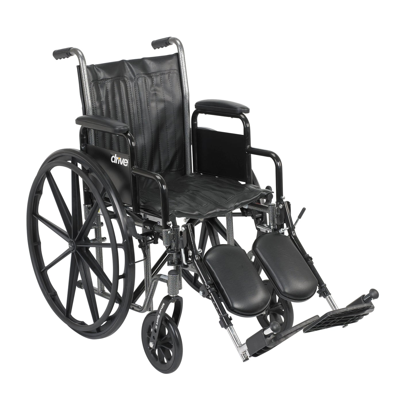 Wheelchair with detachable desk arms, elevating leg rests, 16-in seat
