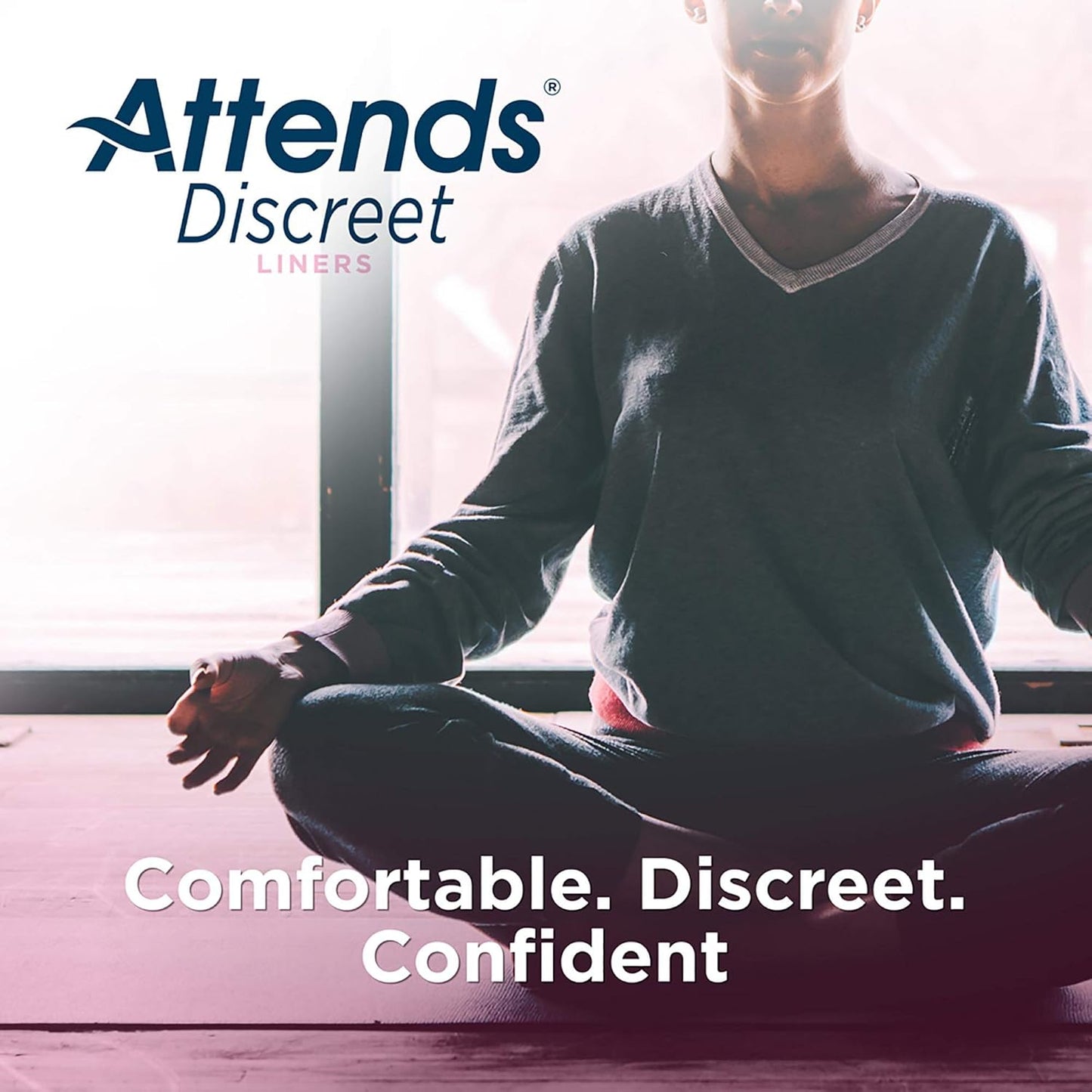 Attends Discreet liners box with comfortable, discreet messaging for everyday use