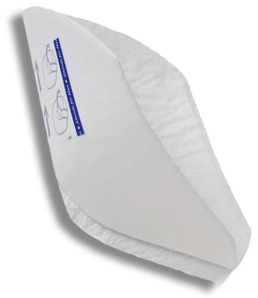 White male guard pad with blue label strip along top edge