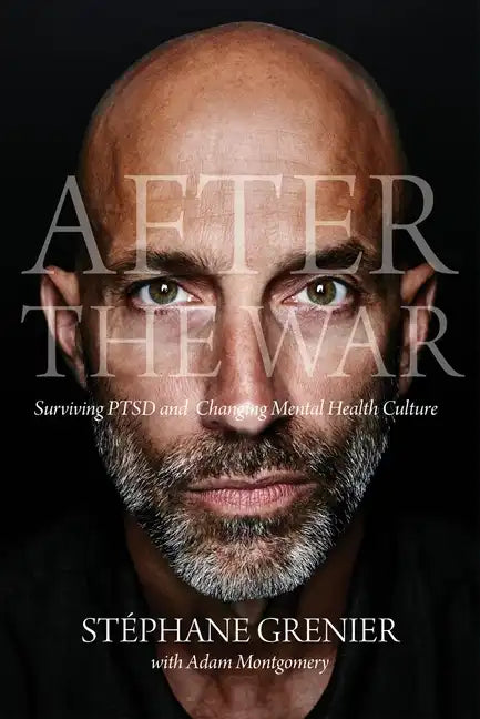 Paperback book with close-up of a man’s face on the cover, title text and author name