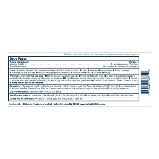 CalProtect ointment rear label with Drug Facts and warnings
