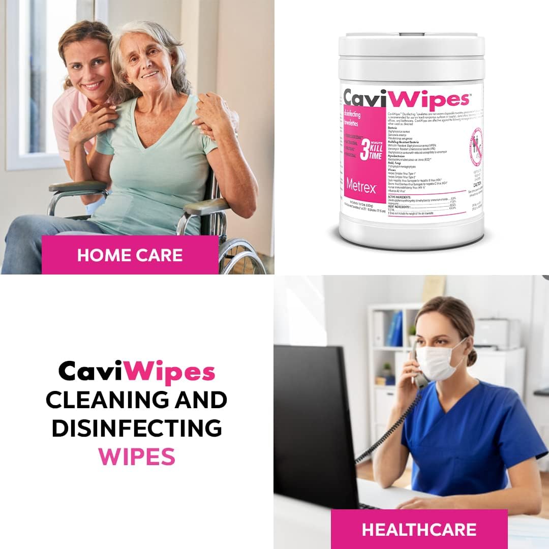 CaviWipes cleaning and disinfecting wipes canister, ready-to-use multi-purpose disinfectant