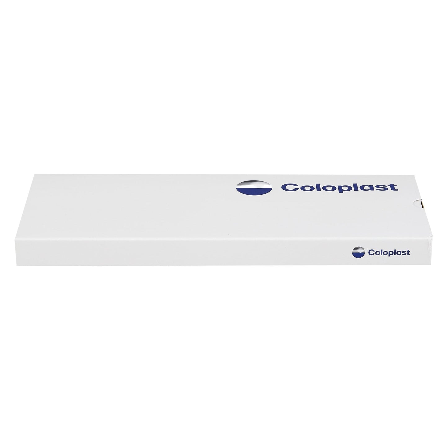 White catheter packaging box with Coloplast logo