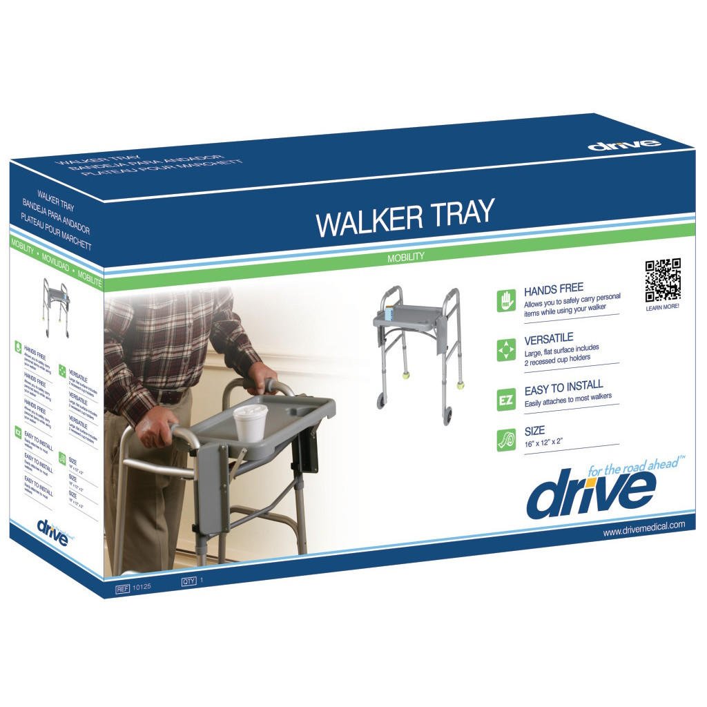 Tray accessory package box labeled 'WALKER TRAY' with mobility tray design