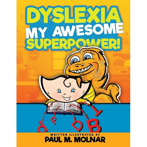 Paperback book with colorful cover art and title text, featuring a smiling character and lizard