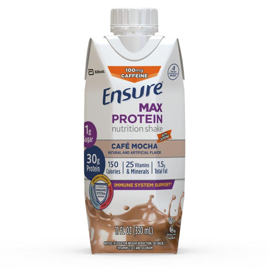 Ensure Max Protein nutrition shake carton in Cafe Mocha, 11 fl oz (330 mL)