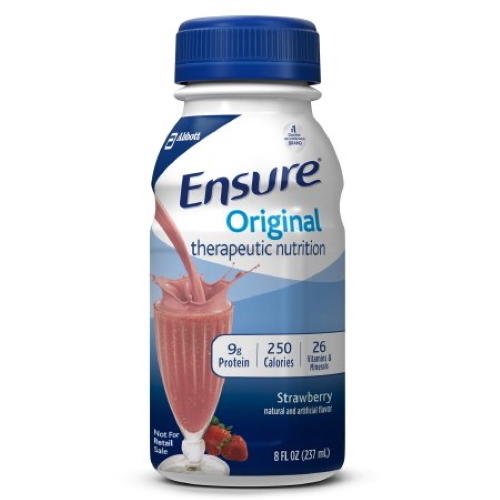 Ensure Original therapeutic nutrition shake bottle, strawberry, 8 fl oz (237 mL)