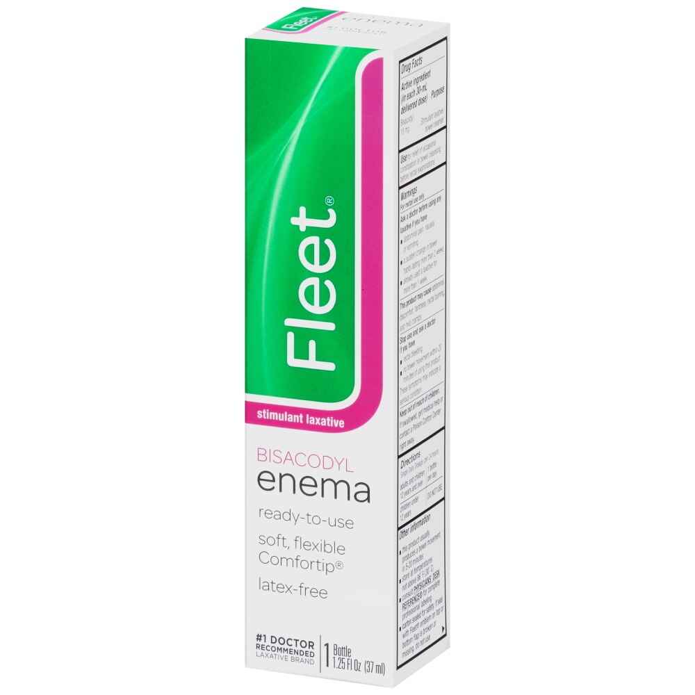 Fleet bisacodyl enema 1.25 oz ready-to-use carton, green and white Comfortip