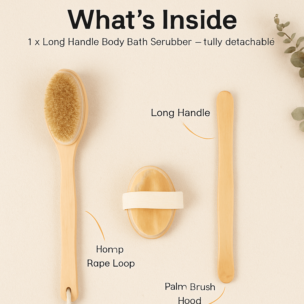 Bath Brush with Long Handle and Detachable Scrubber LJGDeals