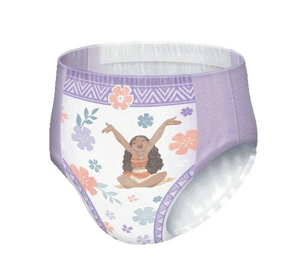 Girls nighttime underwear with floral print and child yoga pose