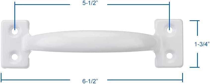Grab handle dimensions diagram: 6-1/2 in length with mounting brackets