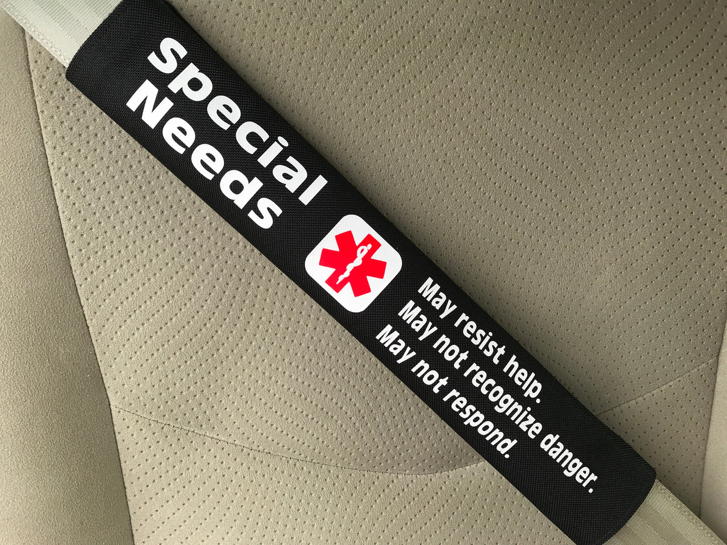 Special Needs Medical Alert Seat Belt Cover
