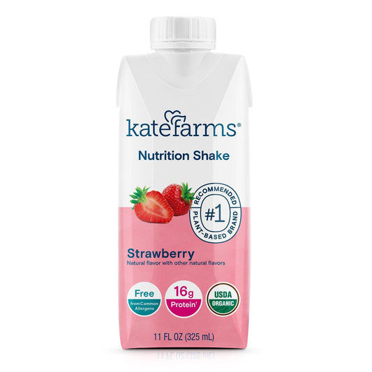 Kate Farms Strawberry Nutrition Shake carton, 11 fl oz (325 mL)