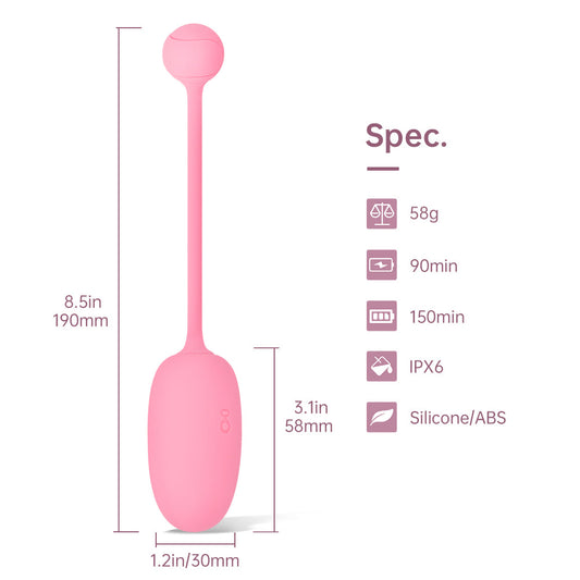 Kegel Coach pink silicone pelvic floor trainer with egg-shaped base and short stem