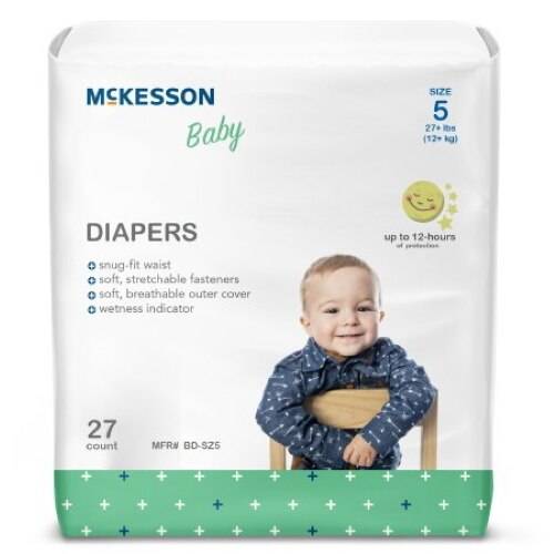 Baby diapers, size 5, 27 count package