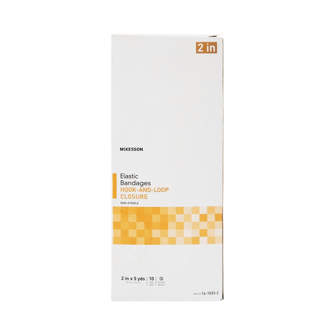 Boxed elastic hook-and-loop bandage, non-sterile, 2 in x 5 yd, off-white packaging