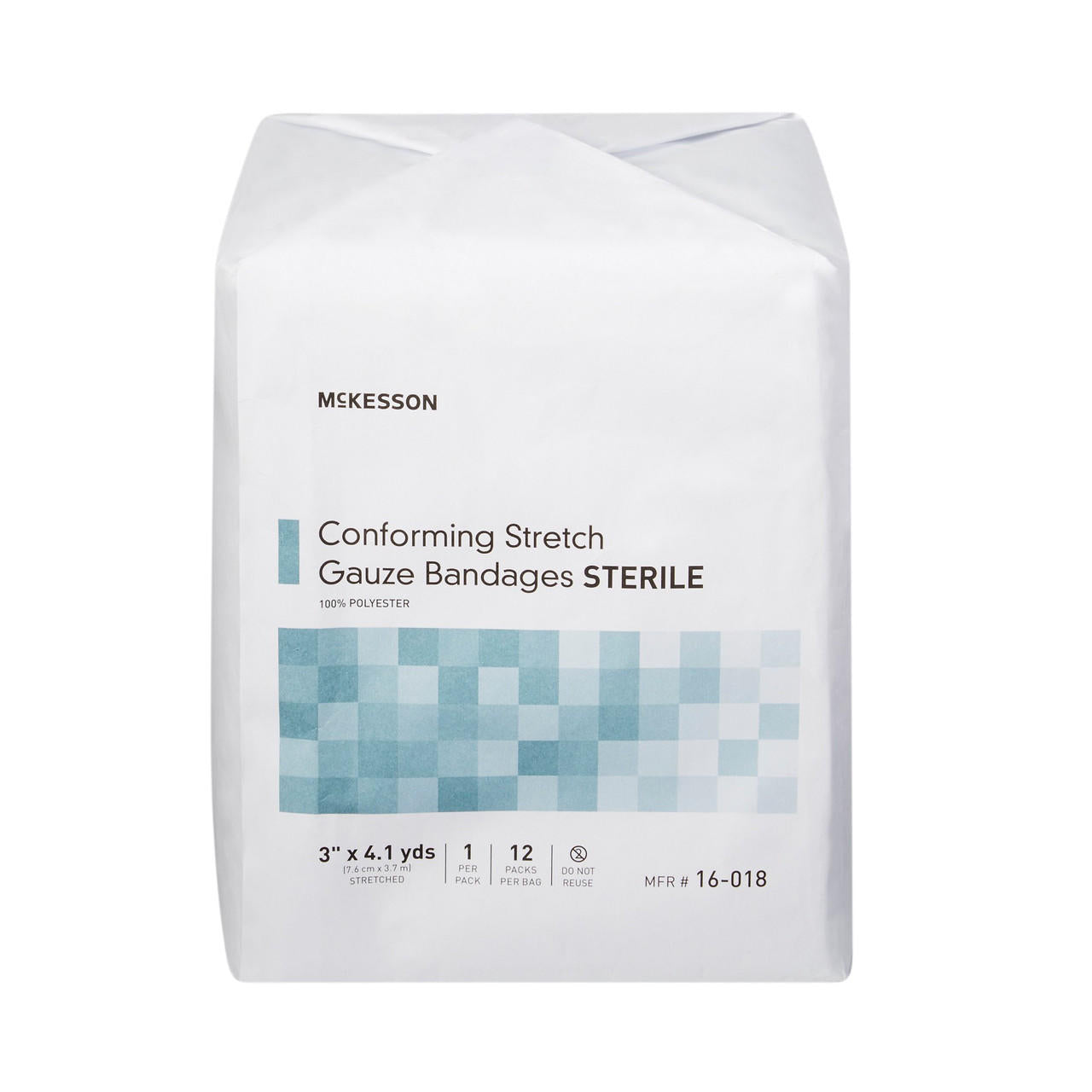 Sterile conforming stretch gauze bandages package, 3 in x 4.1 yds roll