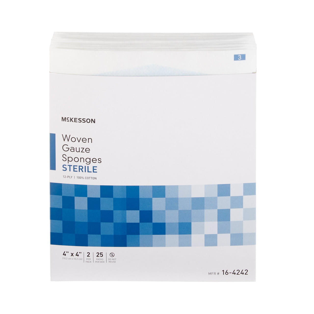Sterile woven gauze sponge box, 4 x 4 inch, 12-ply, 2 per pack