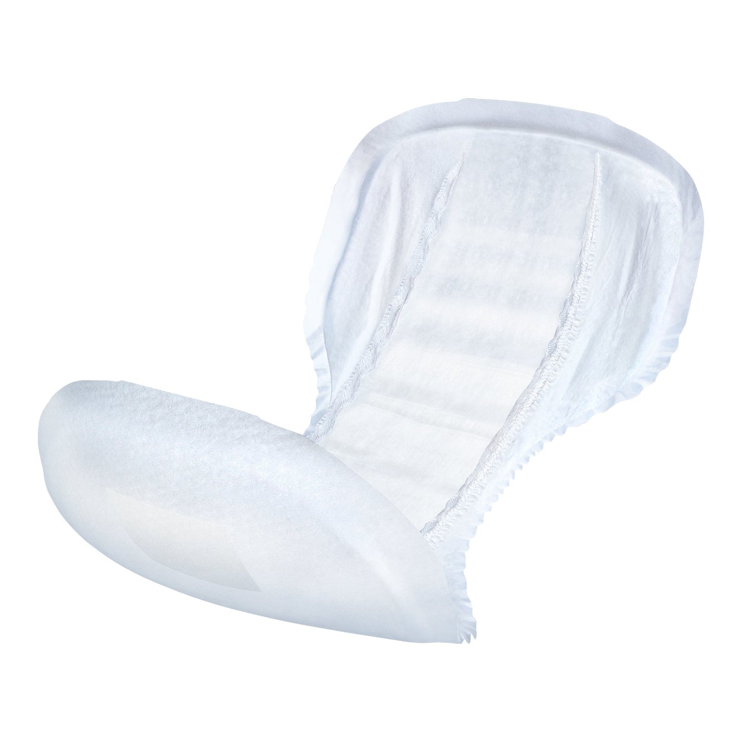 Light incontinence liner pad, white absorbent insert with contoured shape