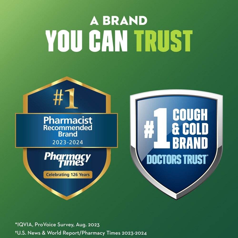 Brand trust badges graphic reading “A brand you can trust” with cough and cold brand marks