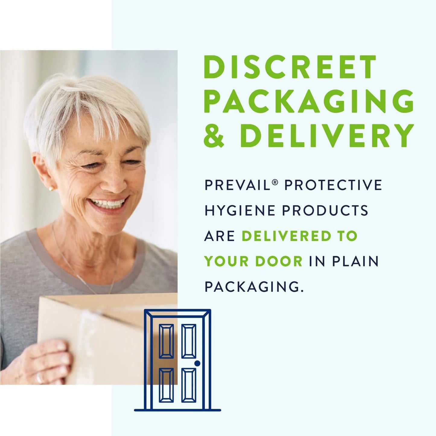 Discreet plain delivery packaging for protective hygiene underwear