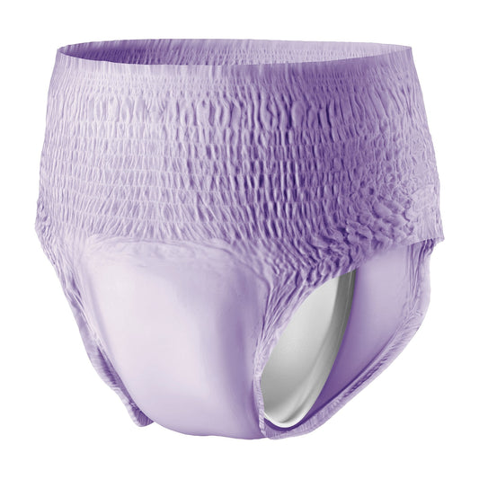 Lilac women’s maximum absorbency daily underwear, brief style with elastic waist