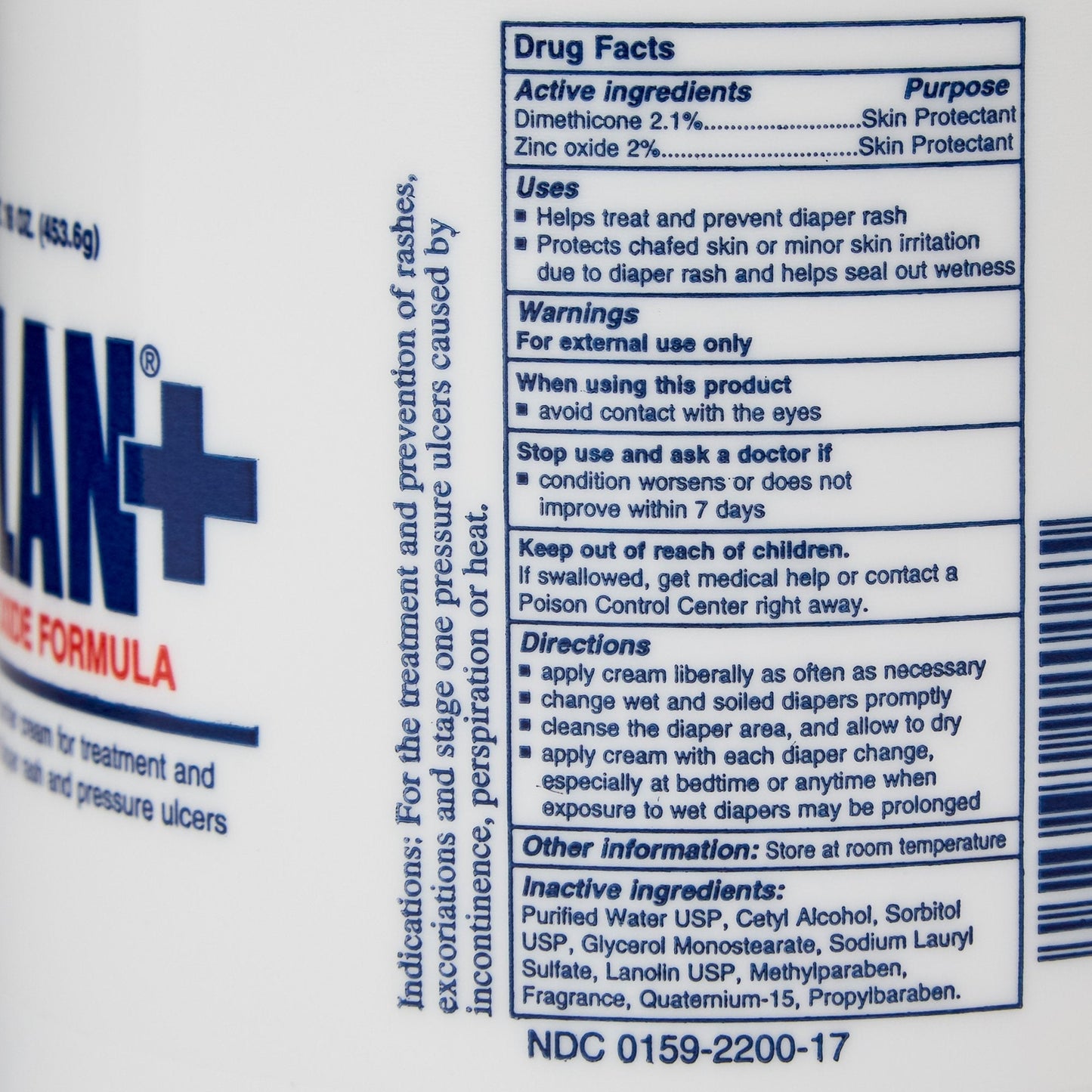 Drug Facts panel: zinc oxide 2% skin protectant for barrier lotion